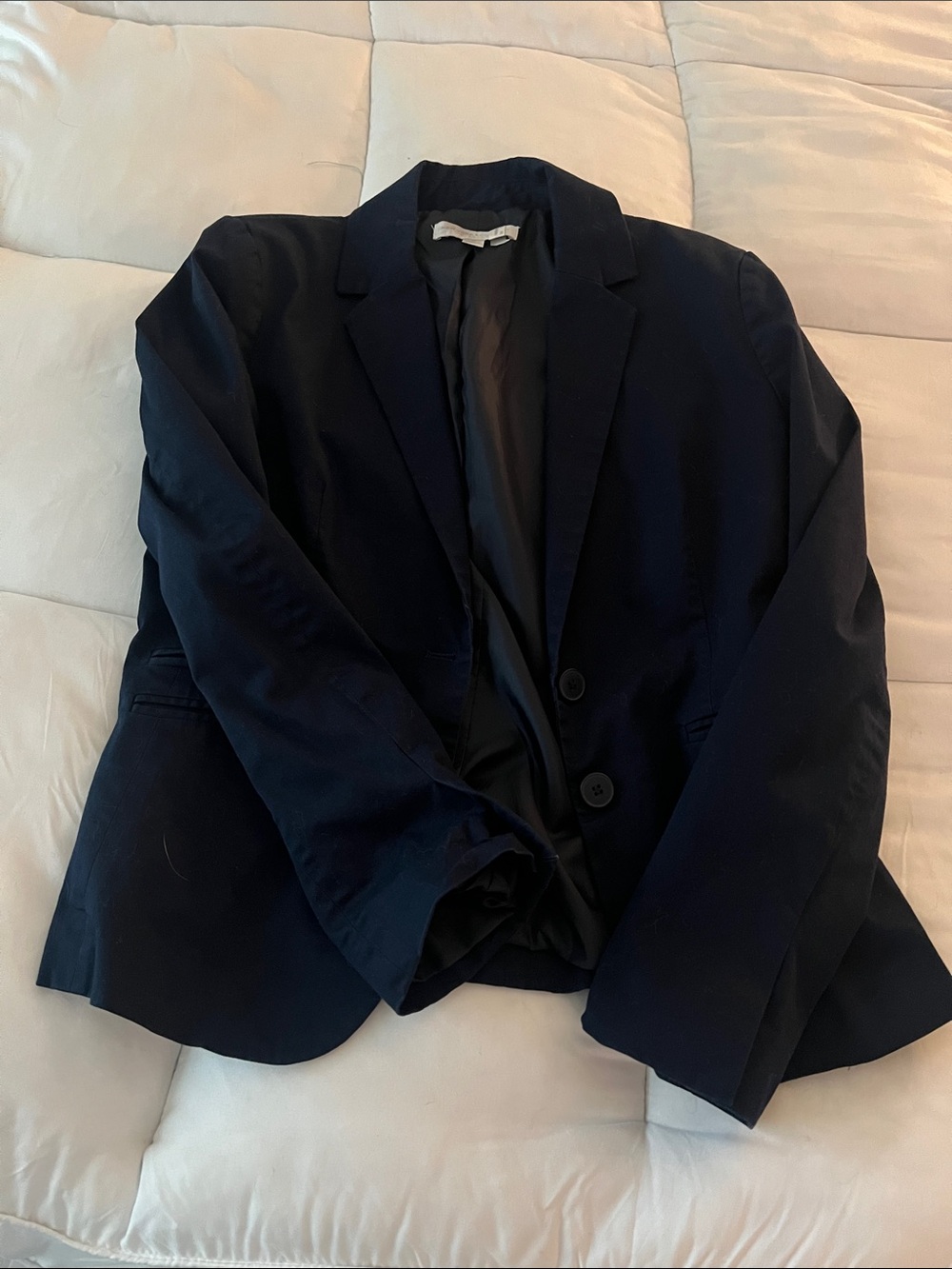 New York & Company Navy Tailored Two Button Blazer Size 12